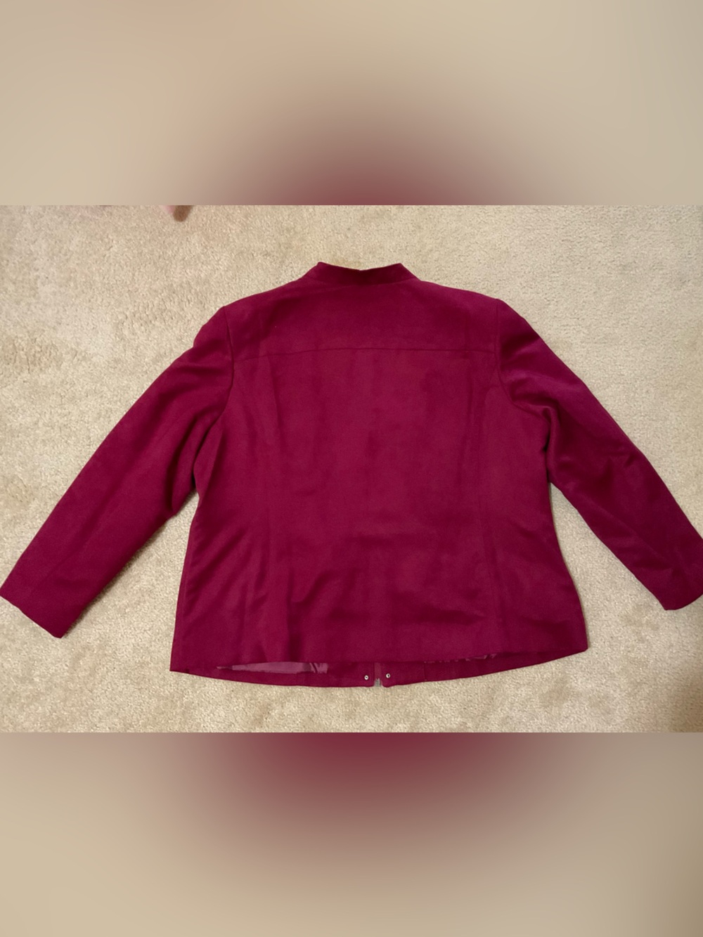TanJay Raspberry Snap-Front Collarless Blazer Jacket - Picture 3 of 5